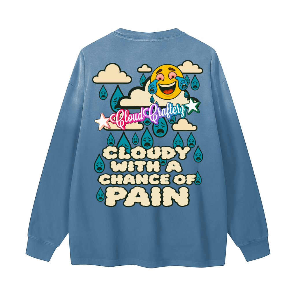 CloudCrafterz,Washed,Gradient,Sleeves,Heavyweight,Cotton,Casual