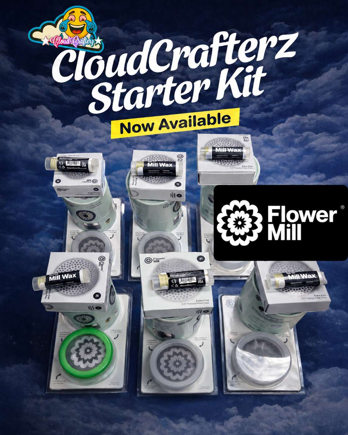 Flower Mill Premium Stainless Starter Kit — CloudCrafterz Bundle